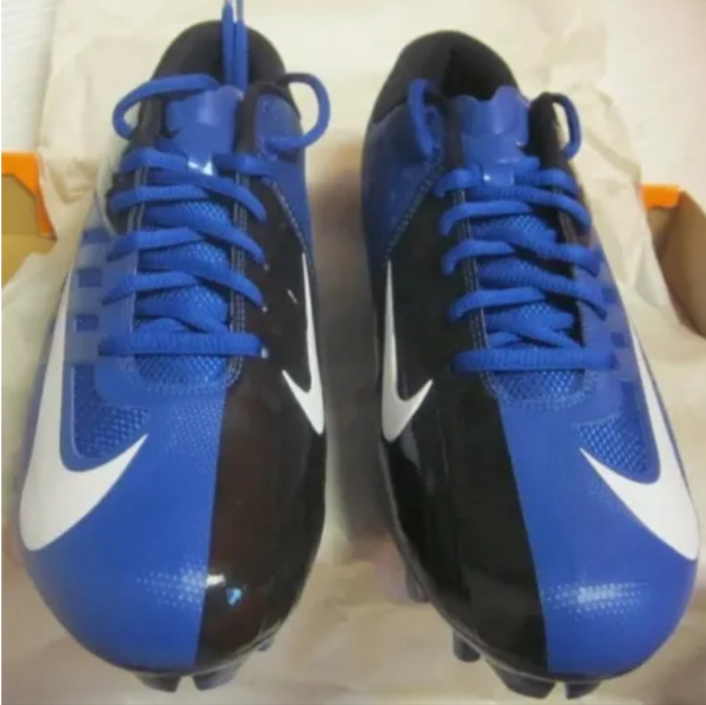 NIKE VAPOR PRO LOW TD FOOTBALL CLEATS BLUE BLACK WHITE MEN SIZE 15